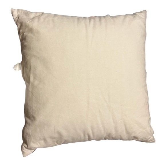 ACCENT pillow red/black buffalo check stitched outline of snowflake back white. - Picture 2 of 7